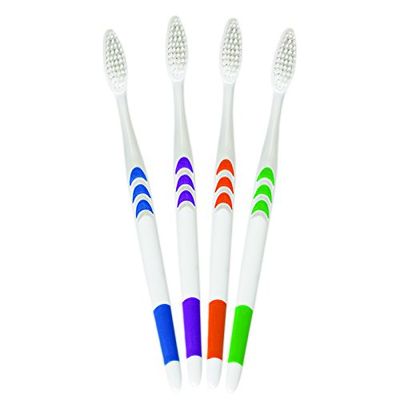 Tess Oral Health 144 Individually Wrapped Disposable Toothbrushes in Bulk - Single Use Travel Toothbrushes - 4 Assorted Colors - Ideal for Travel, Guests, and On-The-Go Oral Care