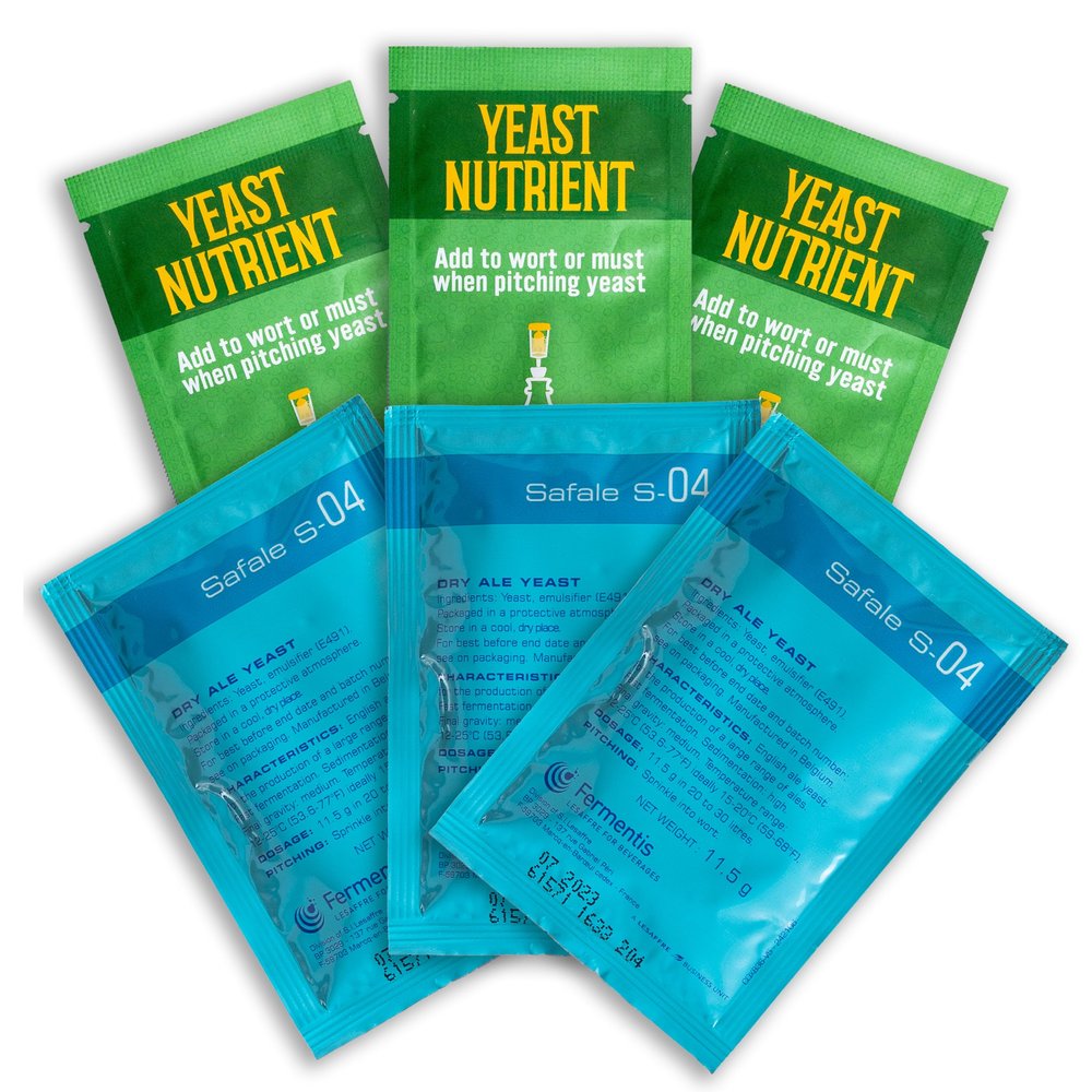 Craft A Brew - Safale S-04 Dry Yeast - Fermentis - English Ale Dry Yeast - For English and American Ales and Hard Apple Ciders - Ingredients for Home Brewing - Beer Making Supplies - [3 Pack]