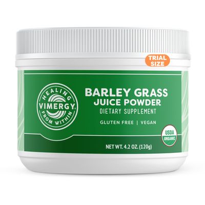 Vimergy Barley Grass Juice Powder Dietary Supplement - 0.8g per Serving (150 Servings) Clean Superfood Formula Promotes Cardiovascular Health* Organic, Vegan & Gluten-Free Travel Size 120g
