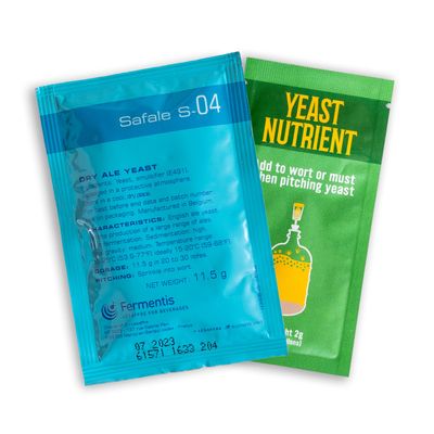 Craft A Brew - Safale S-04 Dry Yeast - Fermentis - English Ale Dry Yeast - For English and American Ales and Hard Apple Ciders - Ingredients for Home Brewing - Beer Making Supplies - [1 Pack]