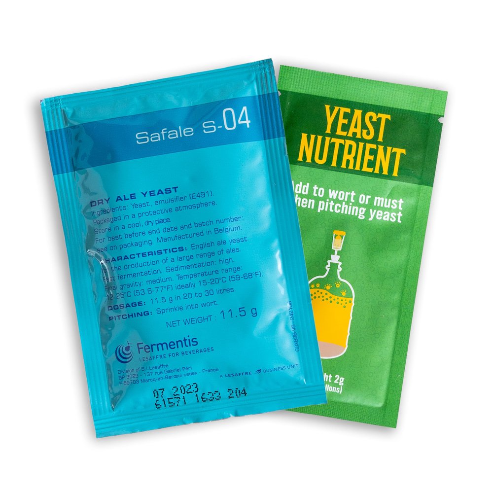 Craft A Brew - Safale S-04 Dry Yeast - Fermentis - English Ale Dry Yeast - For English and American Ales and Hard Apple Ciders - Ingredients for Home Brewing - Beer Making Supplies - [1 Pack]