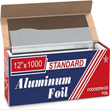 12" X 1000' Aluminum Foil Roll wtih Black Nitirle Gloves Combo Pack (4 Rolls)