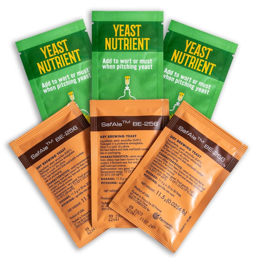 Craft A Brew - Safale BE-256 Yeast - Fermentis - Belgian Ale Dry Yeast - For Belgian & Strong Ales - Ingredients for Home Brewing - Beer Making Supplies - [3 Pack]