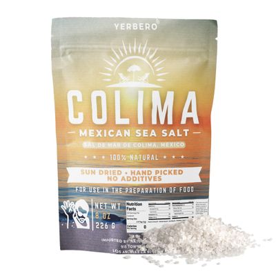 Yerbero - Premium Colima Sea Salt Unrefined 8 oz (223 g) | 100% All Natural Sea Salt, Gourmet Grade, Non GMO's. | Hand Harvested | Imported From Lagoon Cuyutln Tepalcates Colima, Mexico.
