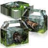 24 Pieces Dinosaur Treat Boxes Dinosaur Party Favor Boxes Animal Theme Party Decorations Candy Goodie Gift Containers for Kids Boys Girl Dino Birthday Presents Decorations Supplies, Medium Size view 1