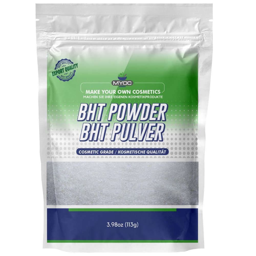MYOC BHT Powder (113 g / 3.98 oz) - Cosmetic Grade Antioxidant Stabilizer for Oils Creams Serums Lotions & DIY Formulations