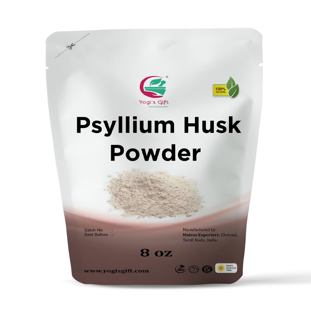 Psyllium Husk Powder 8 oz | 98% Purity | Daily Fiber for for Baking, Smoothies & Daily Use Fine Ground Psyllium Powder/Isabgol Natural Psyllium Fiber by Yogis Gift