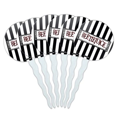 Beetlejuice Animated Series Logo Cupcake Picks Toppers Decoration Set of 6