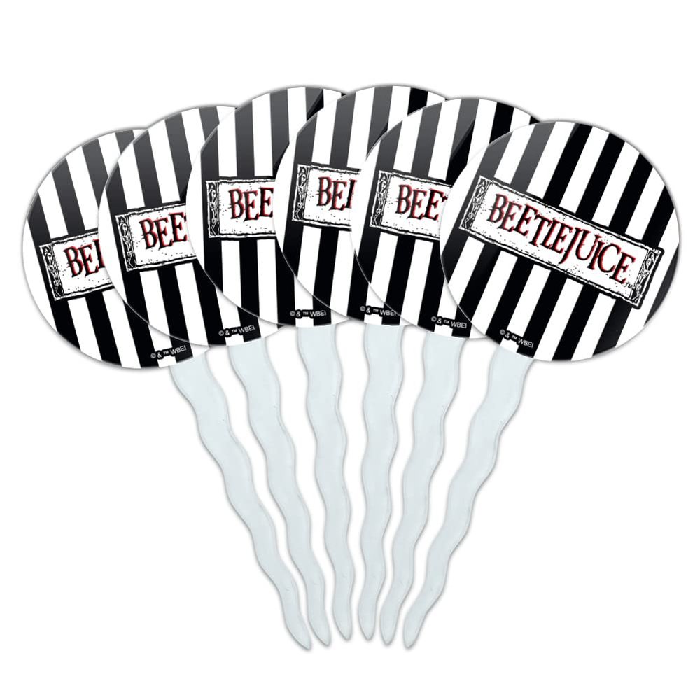 Beetlejuice Animated Series Logo Cupcake Picks Toppers Decoration Set of 6