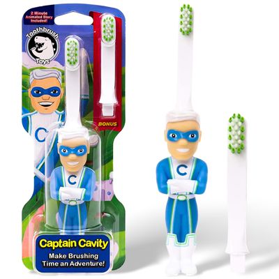 Kids Soft Bristle Superhero Toothbrush for Ages 2+, Gentle and Cute Toothbrush for Children with Replaceable Brush Head, Ergonomic Handle Kids Brush for Teeth Care Ideal for Toddlers, Superhero Design