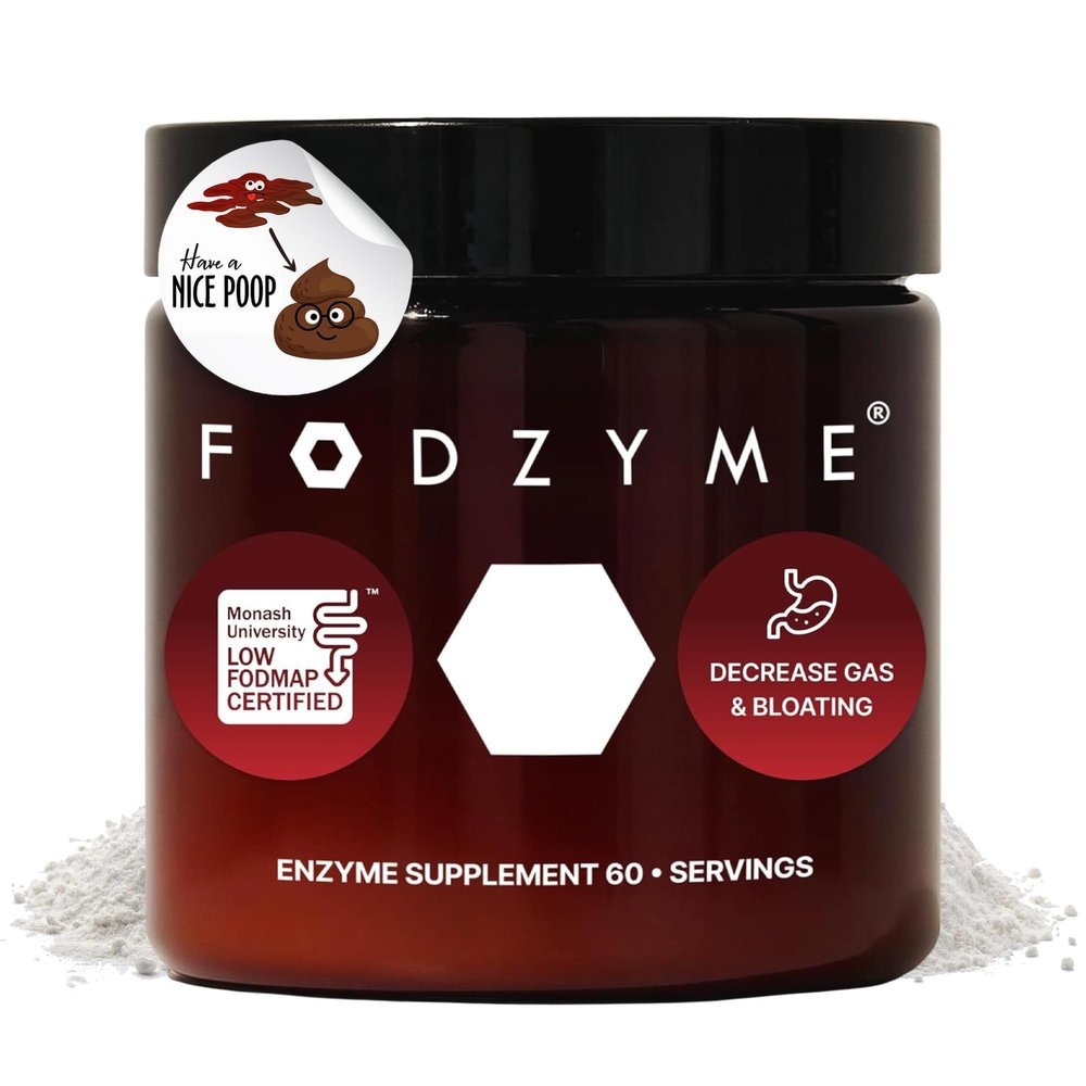 FODZYME Home Kit Digestive Enzymes for Gut Health, Relief for Bloating, Gas, Constipation, Diarrhea, Abdominal Pain, Low FODMAP, 60 Dose