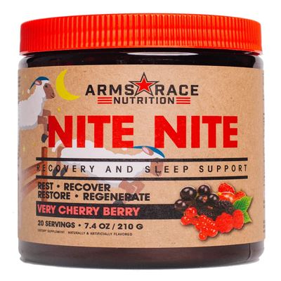 Arms Race Nutrition NITE NITE Recovery and Sleep Support 7.4 oz (20 Servings) (Very Cherry Berry)