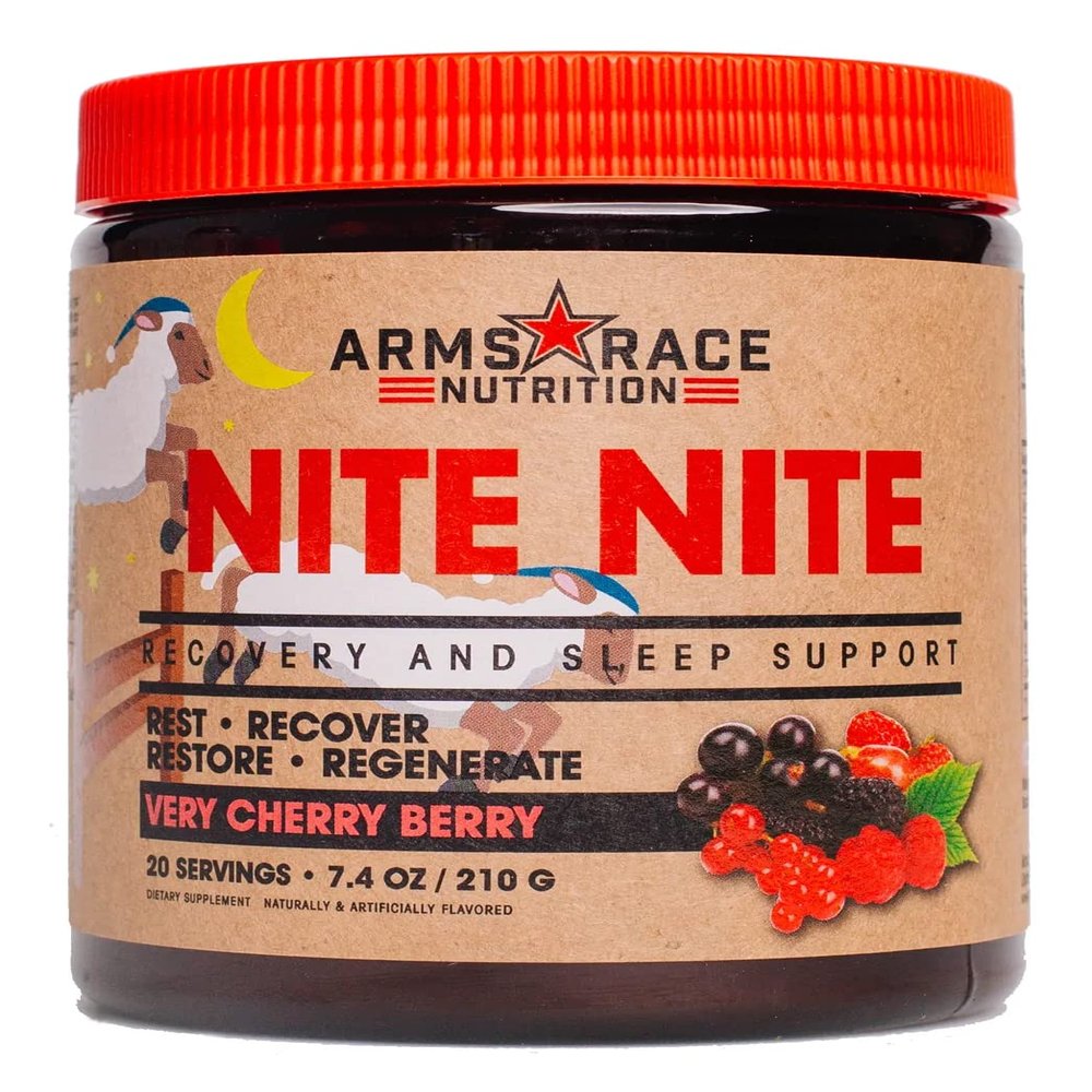 Arms Race Nutrition NITE NITE Recovery and Sleep Support 7.4 oz (20 Servings) (Very Cherry Berry)