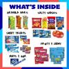College Birthday Snack Box (40 Piece Variety Gift Basket Care Package) Peanuts, Candy, Chips, Granola Bars & More - My College Crate view 2