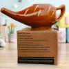2activelife Yoga Neti Pot for Sinus & Congestion Cleaning| Microwave and Dishwasher Friendly | Leak Proof Durable Ceramic Neti Pot| Nasal Wash Handcrafted Durable Ceramic - Dark Brown view 2