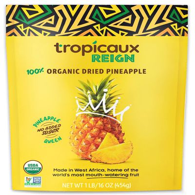 Organic Dried Pineapple Rings, No Sugar Added, 16oz - Nutritious, Mouth-Watering Snack with No Preservatives/Chemicals - Non-GMO, Perfect for Kids & Adults by Tropicaux Reign
