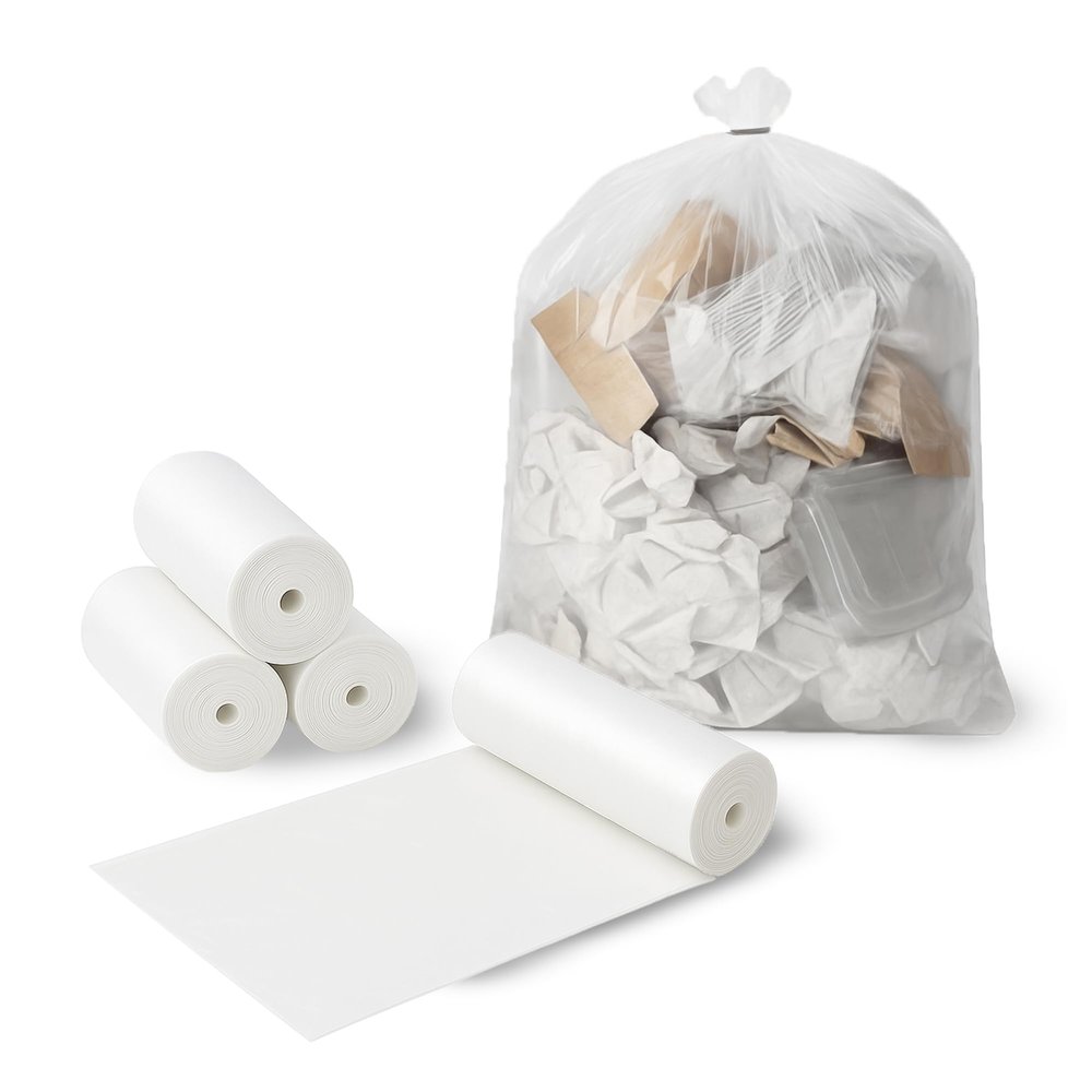 4 Gallon Clear Trash Bags (200 Count)  Bathroom, Bedroom & Office Garbage Bags  6 Micron Leak-Resistant Plastic Trash Can Liners, Unscented Small Wastebasket Bags, 18 x 17 Small Trash Bags