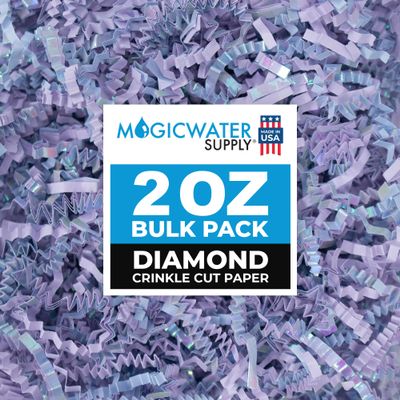 MagicWater Supply - 2 oz - Diamond Lavender - Crinkle Cut Paper Shred Filler great for Gift Wrapping, Basket Filling, Birthdays, Weddings, Anniversaries