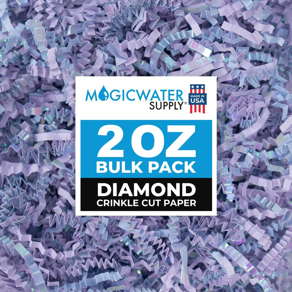 MagicWater Supply - 2 oz - Diamond Lavender - Crinkle Cut Paper Shred Filler great for Gift Wrapping, Basket Filling, Birthdays, Weddings, Anniversaries