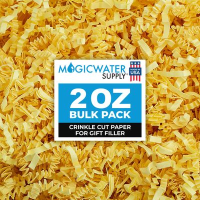 MagicWater Crinkle Cut Paper for Gift Baskets - 2 Oz - Canary - Perfect for Shredded Paper Filler, Basket Filler, Gift Boxes, Bridesmaid Gifts, Christmas Stuffers & More Ideal for All Occasions