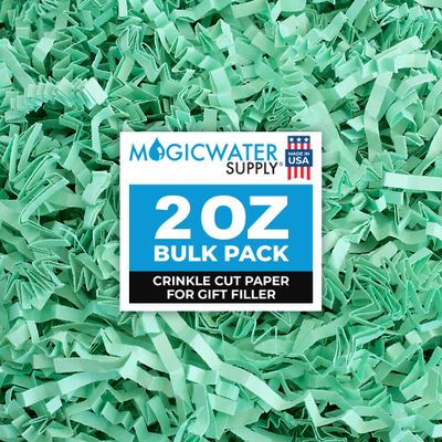 MagicWater Crinkle Cut Paper for Gift Baskets - 2 Oz - Mint Green - Perfect for Shredded Paper Filler, Basket Filler, Gift Boxes, Bridesmaid Gifts, Christmas Stuffers & More  Ideal for All Occasions