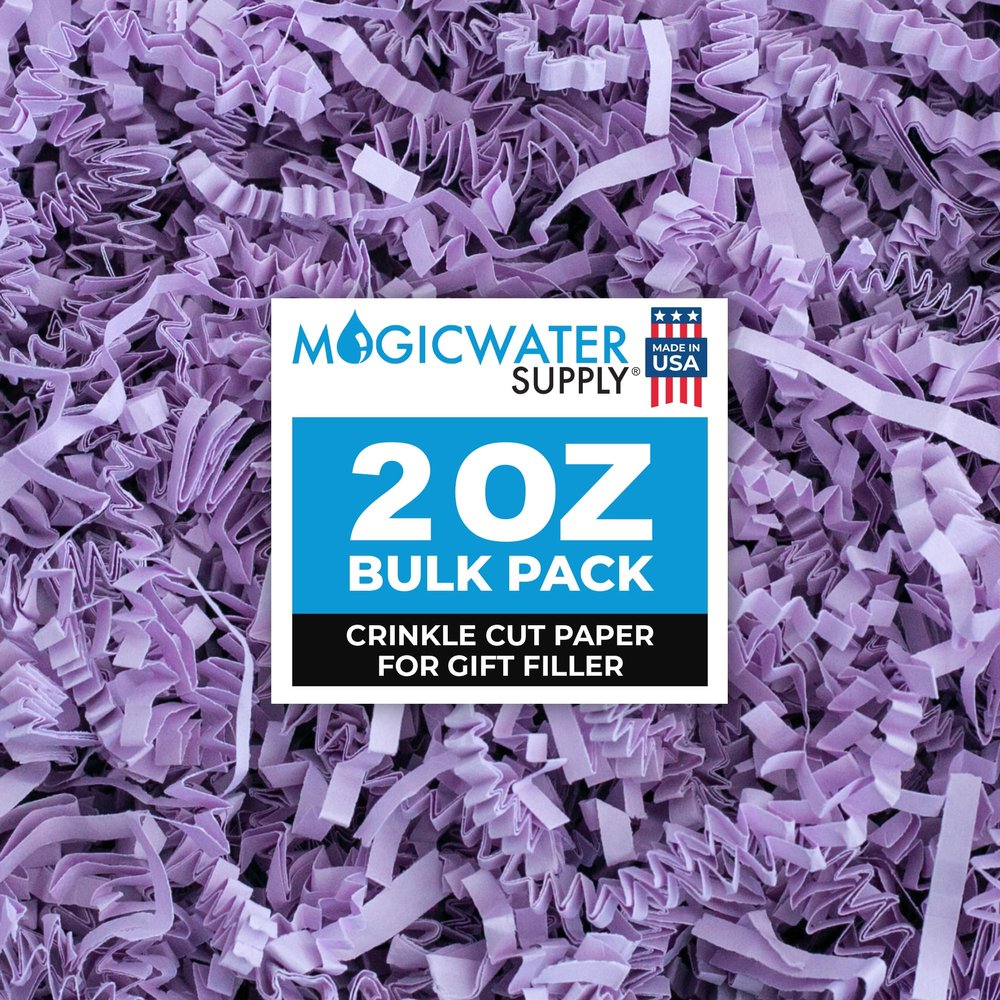 MagicWater Crinkle Cut Paper for Gift Baskets - 2 Oz - Lavender - Perfect for Shredded Paper Filler, Basket Filler, Gift Boxes, Bridesmaid Gifts, Christmas Stuffers & More Ideal for All Occasions