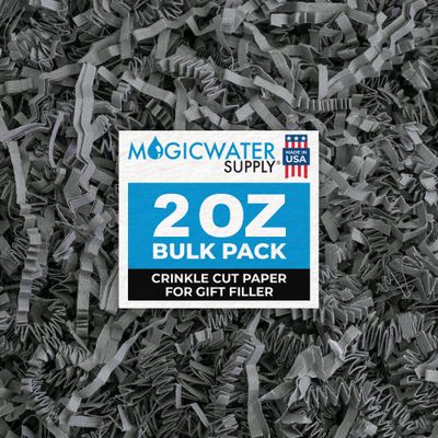 MagicWater Crinkle Cut Paper for Gift Baskets - 2 Oz - Slate Gray - Perfect for Shredded Paper Filler, Basket Filler, Gift Boxes, Bridesmaid Gifts, Christmas Stuffers & More Ideal for All Occasions