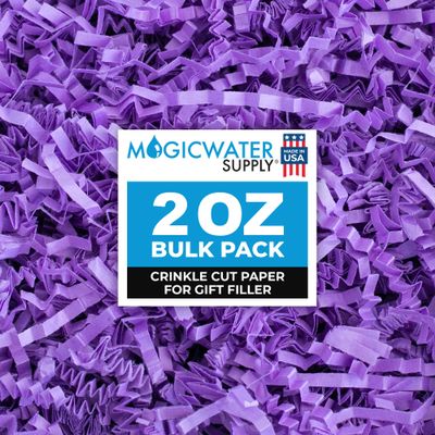 MagicWater Crinkle Cut Paper for Gift Baskets - 2 Oz - Purple - Perfect for Shredded Paper Filler, Basket Filler, Gift Boxes, Bridesmaid Gifts, Christmas Stuffers & More  Ideal for All Occasions