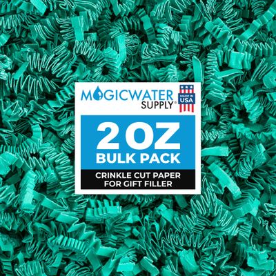 MagicWater Crinkle Cut Paper for Gift Baskets - 2 Oz - Teal - Perfect for Shredded Paper Filler, Basket Filler, Gift Boxes, Bridesmaid Gifts, Christmas Stuffers & More  Ideal for All Occasions