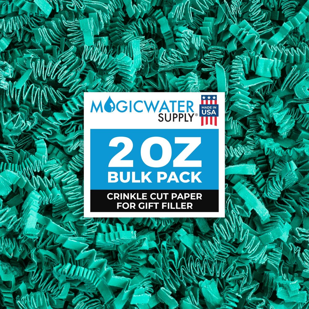 MagicWater Crinkle Cut Paper for Gift Baskets - 2 Oz - Teal - Perfect for Shredded Paper Filler, Basket Filler, Gift Boxes, Bridesmaid Gifts, Christmas Stuffers & More  Ideal for All Occasions