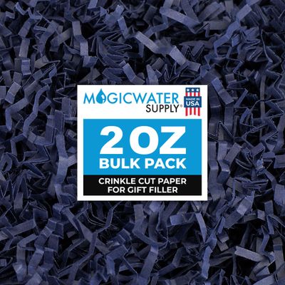 MagicWater Crinkle Cut Paper for Gift Baskets - 2 Oz - Navy Blue - Perfect for Shredded Paper Filler, Basket Filler, Gift Boxes, Bridesmaid Gifts, Christmas Stuffers & More  Ideal for All Occasions