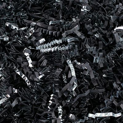 MagicWater Supply - 2 oz - Black & Silver - Crinkle Cut Paper Shred Filler great for Gift Wrapping, Basket Filling, Birthdays, Weddings, Anniversaries