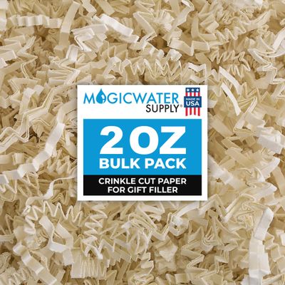 MagicWater Crinkle Cut Paper for Gift Baskets - 2 Oz - Light Ivory - Perfect for Shredded Paper Filler, Basket Filler, Gift Boxes, Bridesmaid Gifts, Christmas Stuffers & More  Ideal for All Occasions