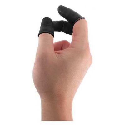 1000 pcs Disposable Latex Finger Cots Protective Fingertips Gloves Rubber Industrial Fingerstall Sleeves (Black) (L)