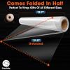 Wrap Junky Premium 3mm Thick Clear Cellophane Wrap Roll | 31.5" x 100ft (Unfolded) Folded to 15.7" | Cellophane Wrap for Gift Baskets | Clear Wrapping Paper for Food, Flower & Craft view 2
