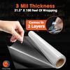 Wrap Junky Premium 3mm Thick Clear Cellophane Wrap Roll | 31.5" x 100ft (Unfolded) Folded to 15.7" | Cellophane Wrap for Gift Baskets | Clear Wrapping Paper for Food, Flower & Craft view 3