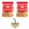Valentine's Day Love Pasta Heart Shaped Pasta 2 Pack with Queen of the Castle Wooden Gift Tag view 1