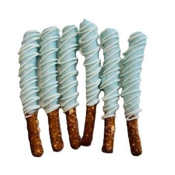 Ronita's bakery Sweet baby blue chocolate covered pretzels 12 Rods