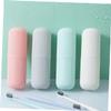 COLLBATH 1pc Travel Tooth Cup Portable Toothbrush Holder for Home Travel Stylish Tooth-brushing Mug in Grey Convenient Storage Container for Toothbrushes Toothpaste and Combs view 3