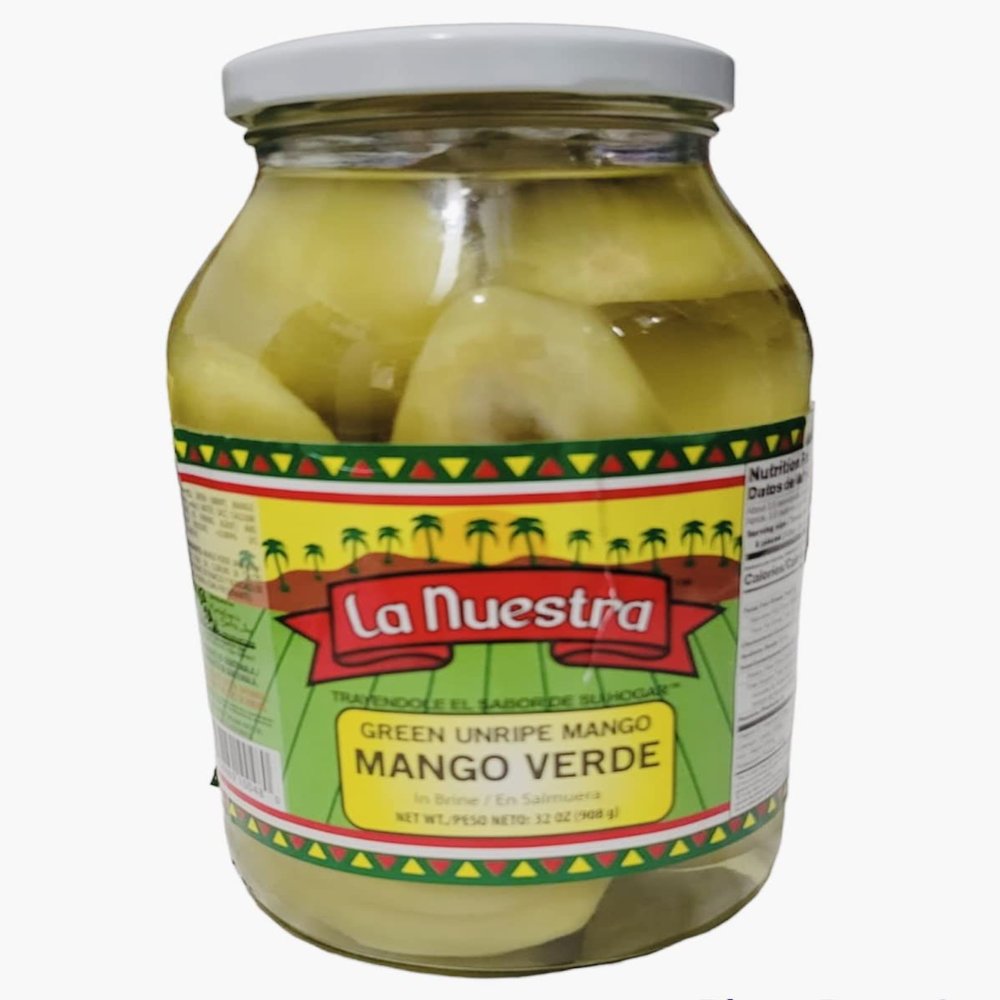 MANGO VERDE EMBAZADO EN SALMUERA (AGUA CON SAL) 32 ONZAS
