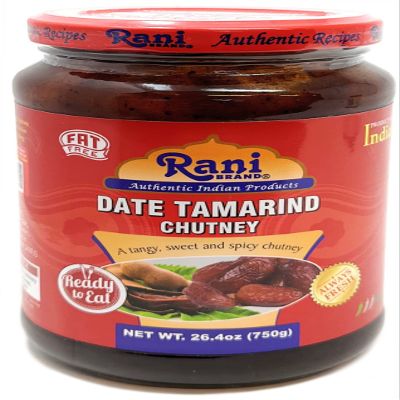 Rani Dates & Tamarind (Imli) Chutney 26.5oz (750g) Glass Jar, Ready to eat, Vegan ~ Gluten Free | NON-GMO | Kosher | No Colors | Indian Origin