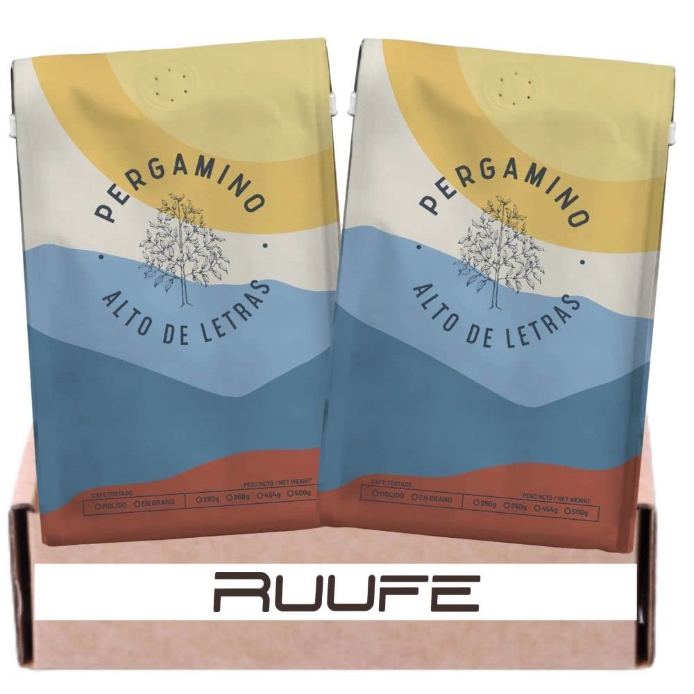 Whole bean Pergamino coffee (Pck of 2) 12.6 oz - 360g Dark chocolate, ripe strawberries and honey flavor Pergamino Colombian Coffee Whole Bean Colombian Coffee Pergamino Alto de letras en grano