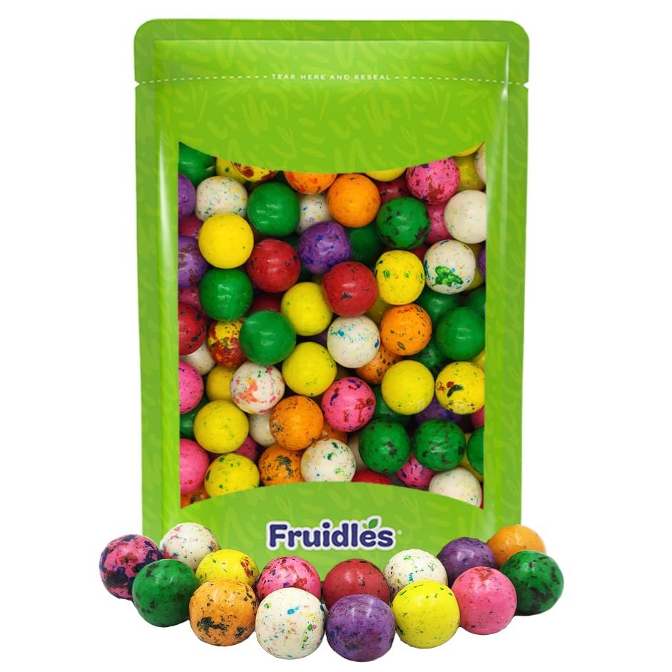 Fruidles Multicolor Chewing Gum, Splat Paint Design, Candy Buffet Treats, Machine Size Refills, Kosher Certified Parve, 1" Inch (Half-Pound)