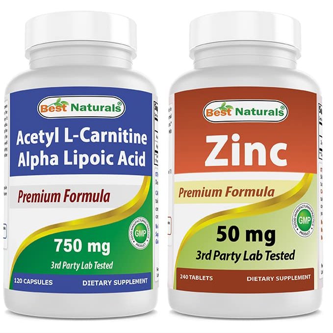 Best Naturals Acetyl L-Carnitine and Alpha Lipoic Acid 750 mg & Zinc Gluconate 50mg