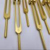 YANTRA Sacred Solfeggio Gold Color Weighted Tuning Forks Set of 9 DNA Repair with Striker and Velvet Bag view 2