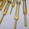 YANTRA Sacred Solfeggio Gold Color Weighted Tuning Forks Set of 9 DNA Repair with Striker and Velvet Bag view 4