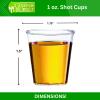 Green Direct 1 oz. Plastic Shot Glasses Disposable Clear Cups - Pack of 100, Small Plastic Cups for Vodka, Whiskey, Tequila, Wine, and Jello Shots, Mini Party Sample and Tasting shots view 2