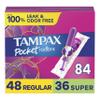 Tampax Compact Radiant Tampons for Women Multipack, with LeakGuard Braid & Extendable Applicator, Regular/Super Absorbency, Unscented, 84 Count (3 Packs of 28) view 1