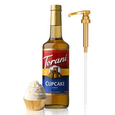 Premium Cupcake 750 ml Coffee Syrup Flavoring With Alpha Pantry Gold Pump Coffee Syrup Dispenser