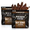 Wicked Cutz Classic Chop House Beef Jerky, 33g Protein Per Bag, Tender & Easy to Chew Alternative to Beef Sticks, USA Made High Protein Carnivore Snacks (2 Bags) view 1